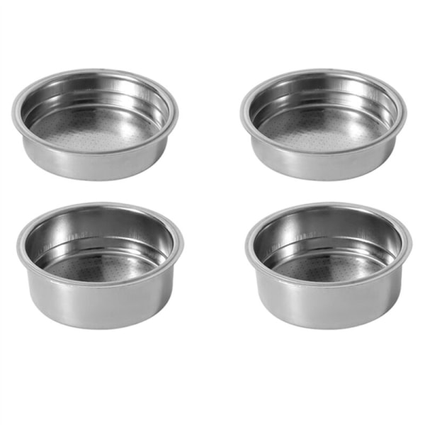 4 stk 51mm Kaffeemaskiner Rustfritt Stål Trykksatt Filterkurv Pulverkurv Kaffe Bunnløs Portafilter Filter
