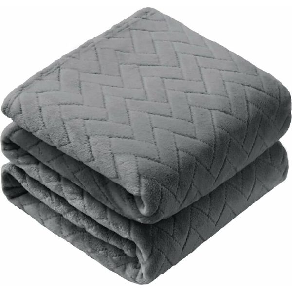 Mjuk plyschfilt, Queen size sofffilt, Mjuk fluffig soffdekorfilt - Mysig och lätt, Mörkgrå, 127 x 152 cm