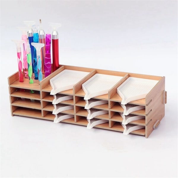 5D DIY Diamant Multi-lags Oppbevaringsboks Malerverktøy Lagringsbrett Drill Pen Organizer Broderi Deler-Stil 1, 16 Rutenett