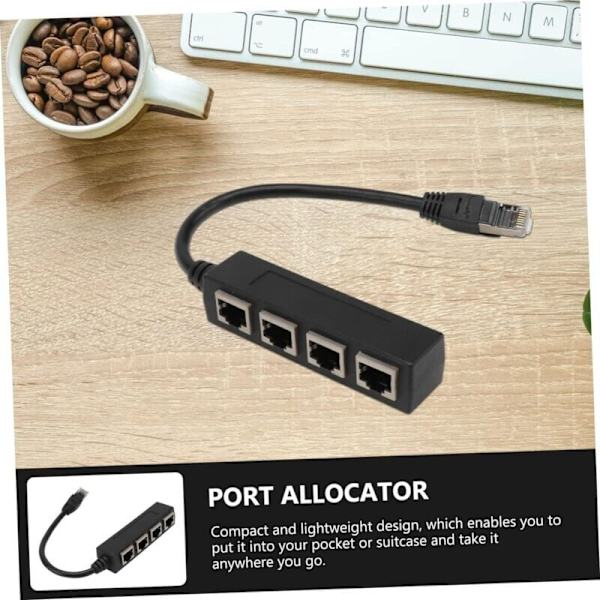 1 til 4 Port RJ45 Splitter Adapter Jevn Overføring Utmerket Tilkobling Nettverkskabel Adapter