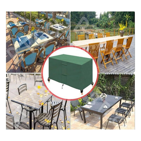 Rektangulært Havemøbelovertræk, Terrasse Møbelovertræk Kvadratisk Oxford med Ventilation, Vindtæt Støvbestandig, til Bord Stol Møbler-Grøn24014090cm-D