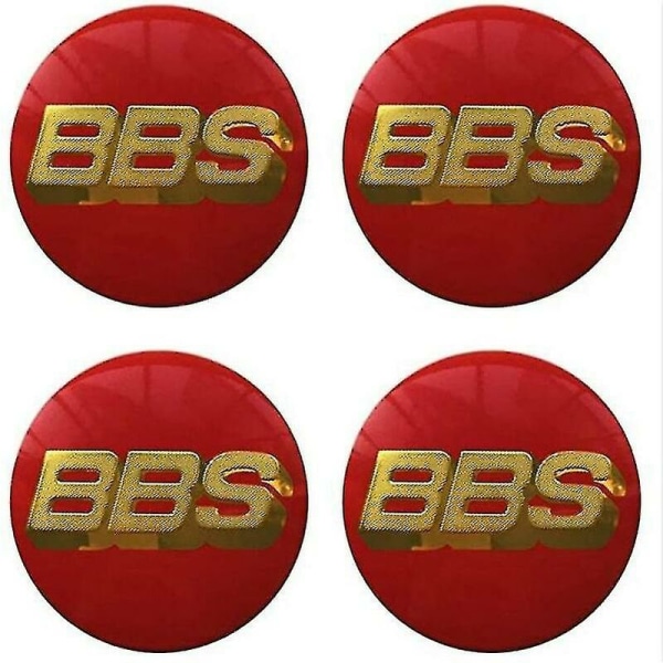 BBS Hjulcentrummärken Emblem 4-pack 65mm BBS Bilkåpa Logotyp Badge Sticker Auto Hjulcentrummärke Nav Emblem