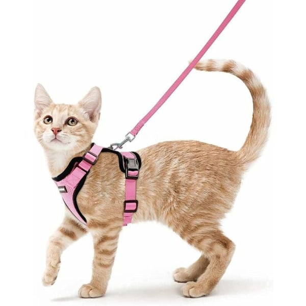 Cat Harness Small Dog Leash Adjustable Kitten Harness Pink