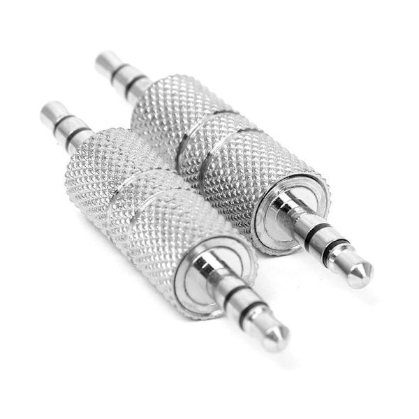 2 stk 3,5 mm stereo hann til 3,5 mm hann lydhodeadapter koblingskontakt