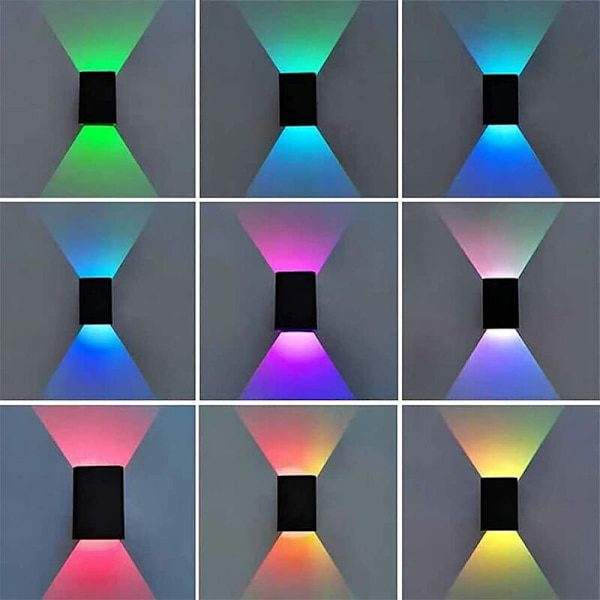 5W LED Vægskinne til Indendørs - Stemningslys med RGB Dimmer - Moderne Downlight - Aluminium Vægskinne til Stue, Soveværelse, Trapper