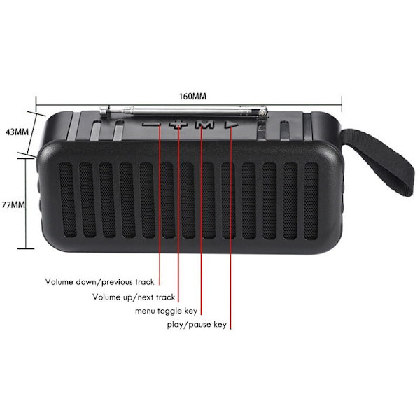 Aurinkoenergialla toimiva kannettava Bluetooth-kaiutin ulkoilun taskulamppu tukee korttia/U-levyä/oranssia FM-radiota