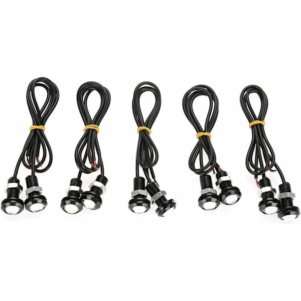 LED Dagslys 10W 18mm Hvit (Pakke med 10)