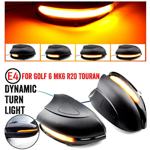 LED-sidespeilblinklys med dynamisk blinklys for Golf 6 VI MK6 R Line R20