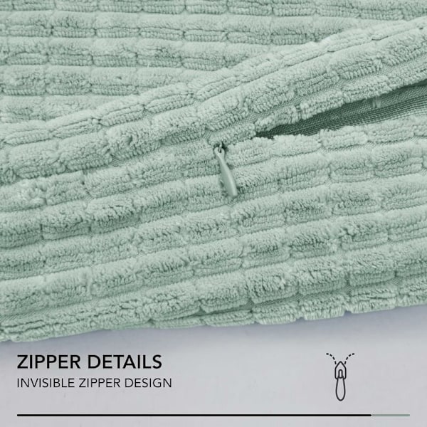 Set med 2 Super Mjuka Corduroy Stora Kuddfodral 60cm x 60cm, 24x24 Tum Rutmönster Solida Kuddskydd, Kvadratiska Kuddfodral för