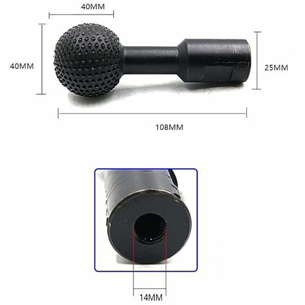 Carbide Spherical Rotary Burr for Woodworking, 40mm Diameter, Wood Rotary Burrs, Ball Cutters, Ball Gouge for Angle Grinder and Wood Polishing, Engr