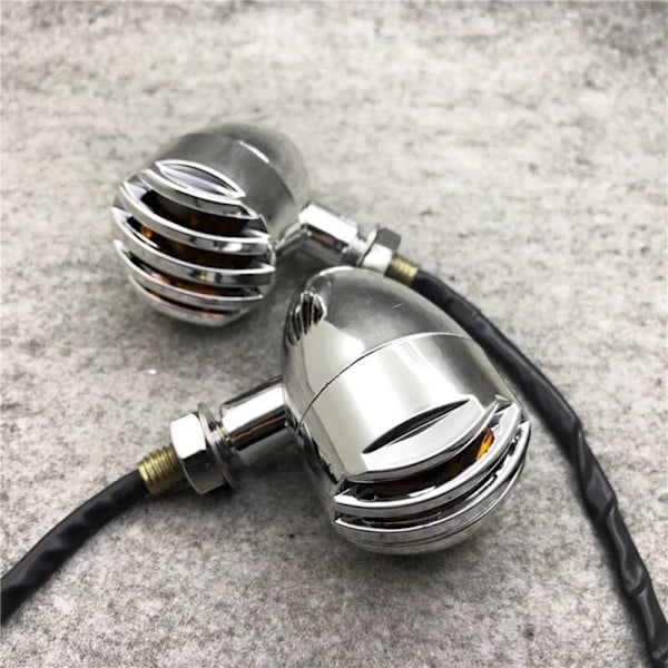 Motorcykel Retro Retrofit LED Stängsel Blinkers Aluminiumlegering Blinkers Prompt för , Plätering