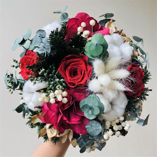 6 st Preserverade Livets Blomma 5-6cm Roshuvud Mors Dag Bröllop Dekoration DIY Handgjord Presentblommor, E