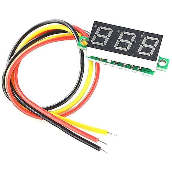 Mini DC Voltmeter 3-tråds display DC 0-100V spændingstester 10 stk. 0,28 tommer LED-panel 4 farver kombineret