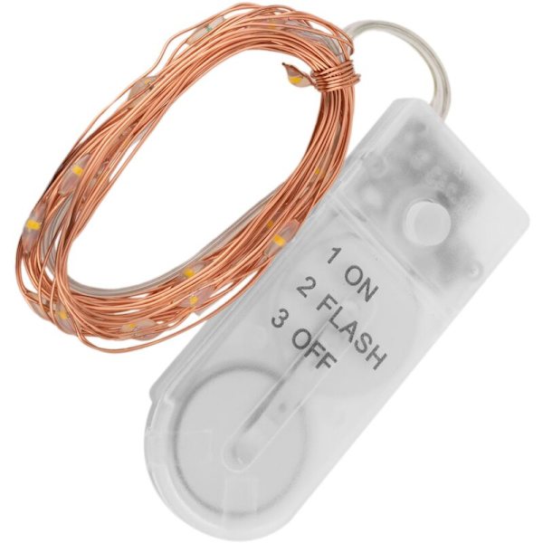 Lämpimän valkoiset LED-koristevalot paristoilla, 1m 10 LED-valoketju jouluun