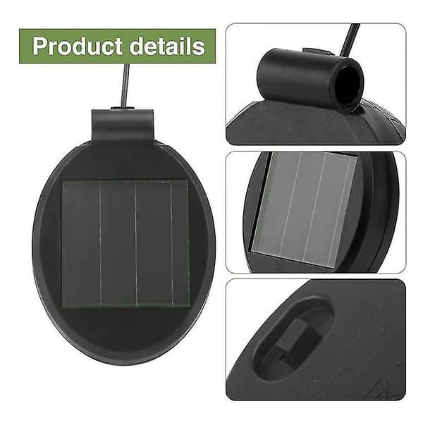 4 stk. solcelledrevet LED-lygte udskiftning øverste panel, solcellepanel lanterne cover pære tilbehør