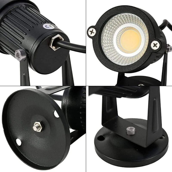 1 st COB LED-spotlight 5W 220V Justerbar Trädgårdsbelysning Utomhus Trädgård Patio Ljus, 4000k, Varmvit