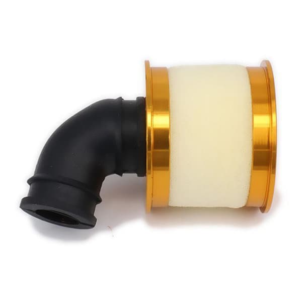 Åben aluminiumlegering svamp luftfilter 04104 til 1/10 RC hobbymodel nitrobil, guld