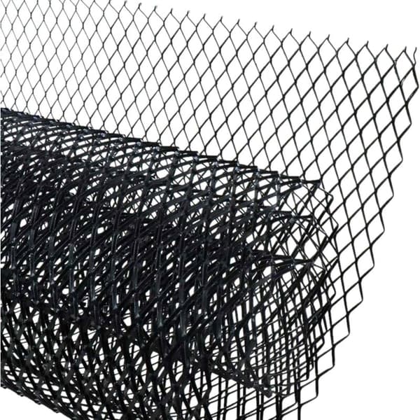 Bilgitterplade 100X33CM, Sortmalet Aluminiumslegering Rulle, 4 X 8 Mm Diamantformede Gitre