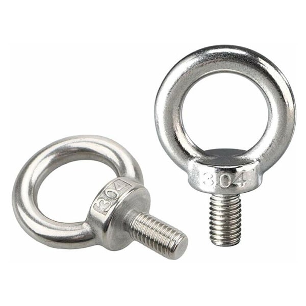 Løfteøye Bolt i rustfritt stål, hann-gjenge, løfteøye-bolter for DIY-konstruksjon, bygningsmaskinvare, dekk, marine, vektbolter M611-10PCS