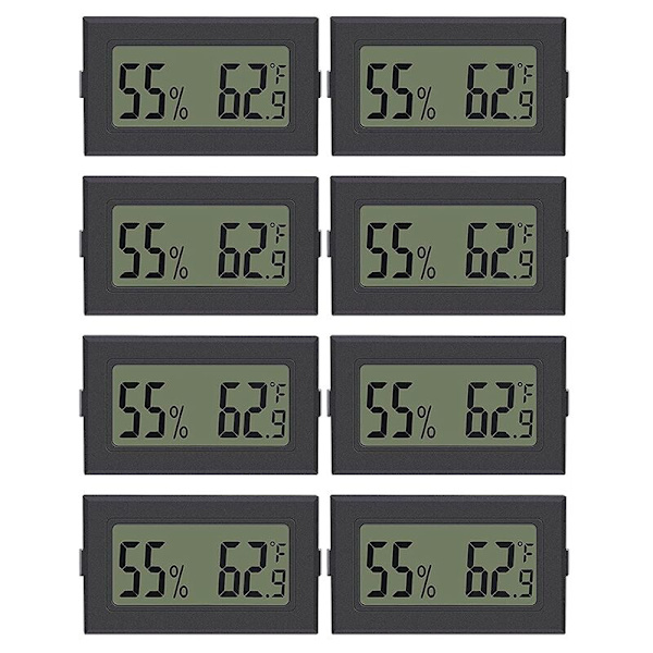 8-pack Mini Termometer Hygrometer LCD-display Elektronisk Digital Termometer Hygrometer Temperatur Fuktighetsmätare