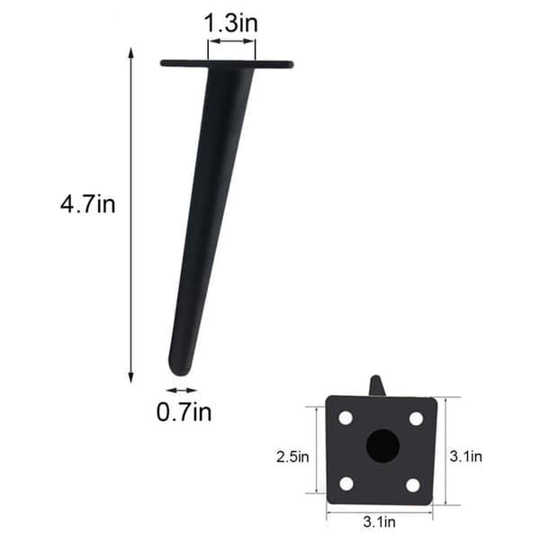 TV-benfot, sofa, sofabord, bordben, svart, 12cm