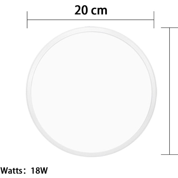 LED Loftlampe Daglys \"Varmt Lys 3000K Neutralt Lys 4000K Hvidt Lys 6000K\" Moderne Tyk Tynd Loftlampe Rund Flad Loftlampe til Soveværelse