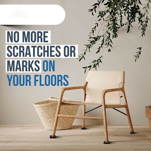 4 Pak Anti-Slip Møbel Glideunderlag - 2x2 Kvadratiske Anti-Slip Gummi Hjul, Underlag, Sofa, Stol, Ben og Seng Stopper, Anti-Slip Gulvbeskyttere