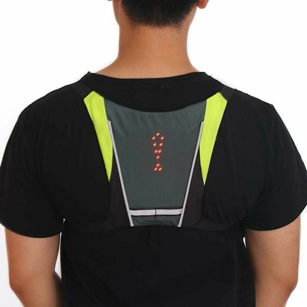 Høy synlighet vest, reflekterende sykkelryggsekk, signallys indikator fjernkontroll LED sykkellys vest, for utendørs fotturer camping sykling