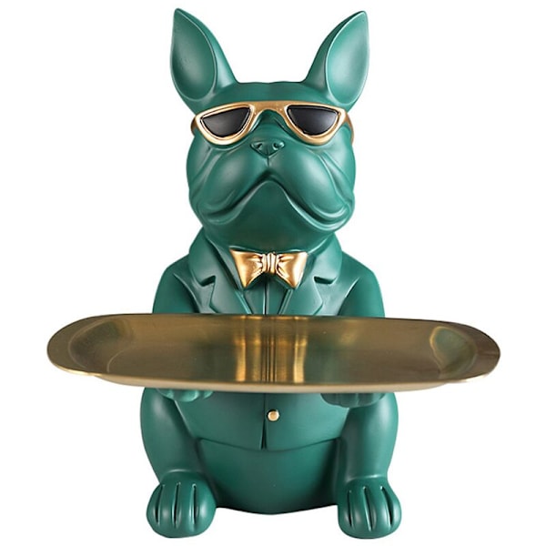 Dekoration, Bulldog Skulptur, Dekoration med Opbevaringsfunktion, Velegnet til Hjem og Soveværelse