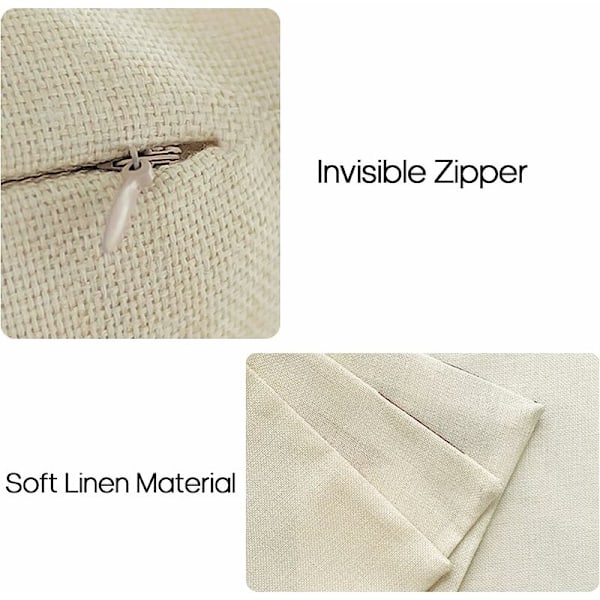 Set med 4 Utomhus Linne Kuddfodral Dekorativa Kuddfodral för Sovrum, Soffa, Stol, Säng, Trädgård 40x40CM, Vattengrön
