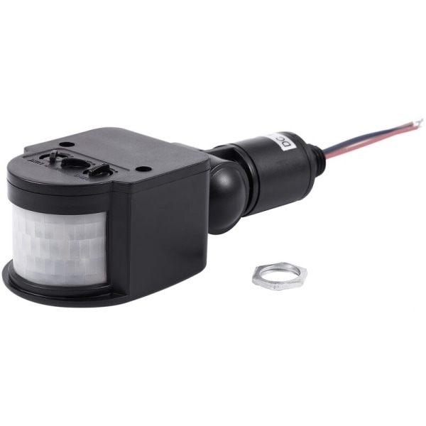 12V DC Udendørs PIR Automatisk Infrarød Bevægelsessensor Afbryder til LED-lampe, Sort