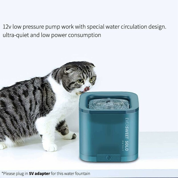 CYBERTAIL Vandfontæne til katte og hunde, super stille, automatisk slukning, dobbelt arbejdstilstand, smart LED-lys, 1,85L vanddispenser til katte og små D