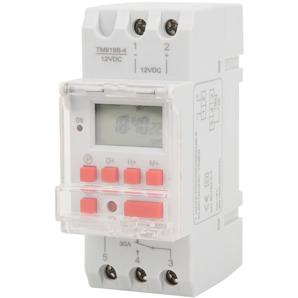 12V DC 30A Ukentlig Timer-bryter med På/Av LCD-kontroll og Nedtellingsfunksjon