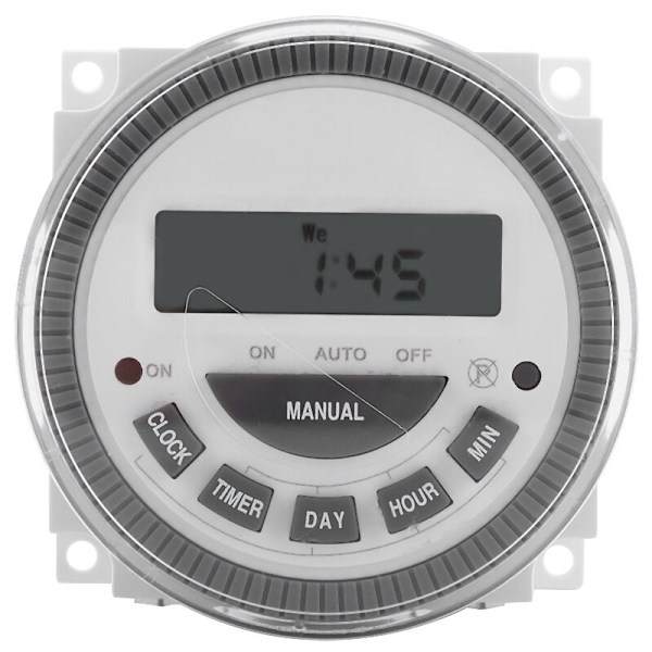 16A Programmerbar Digital Timer, 7 Dager, Tidforsinkelsreléutgang (220V 16A TM-619H-2)