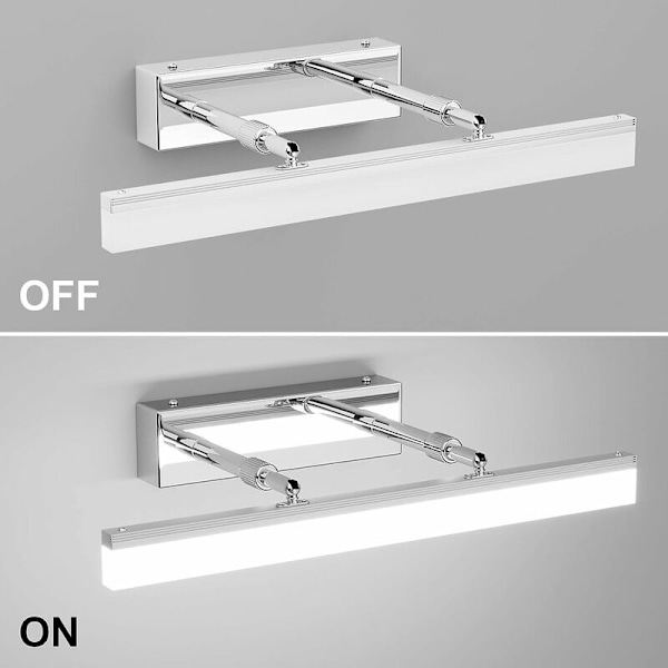 LED-peililamppu 40CM, kylpyhuoneen seinälamppu 585LM 9W 6000K, peililamppu kylpyhuoneeseen IP44 LED-seinälamppu moderni kylpyhuoneen lamppu säädettävällä valopäällä