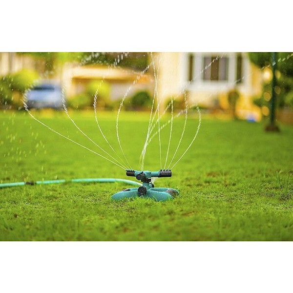 Signature Garden Græs Sprinkler Rotation, Forbinder Flere Store Tre-armede C Sprinklere, 12 Indbyggede Sprøjte Dyser, 360 D HIASDFLS