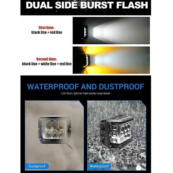 LED-frontlys 12v 24v, 2 stk 60W 10cm Projektor Spot Flood Arbeidslys Lang rekkevidde LED-frontlys LED Motorsykkel Bil LED-lysstang Bil Arbeidslys Arbeidslampe fo