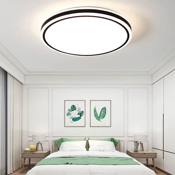 Moderne LED Loftlampe, Rund Loftlampe Armatur 18W 1260LM, LED Loftlampe til Soveværelse Stue Gang Køkken, Rund, φ30CM
