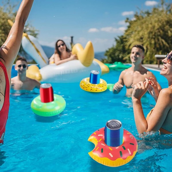 Uppblåsbara Dryckeshållare, 10-pack Kopphållare Flytande Dryckeshållare för Pool Dryckesflottar Uppblåsbara Underlägg för Poolparty Barnbadleksaker