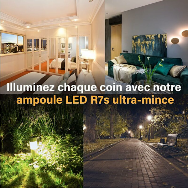 5W R7s 78MM J78 COB Filament LED-lampa, 500 lumen 360 grader, halogenlampa 30W 48W 50W motsvarande, perfekt för hem, kök, rum, balkong, kontor