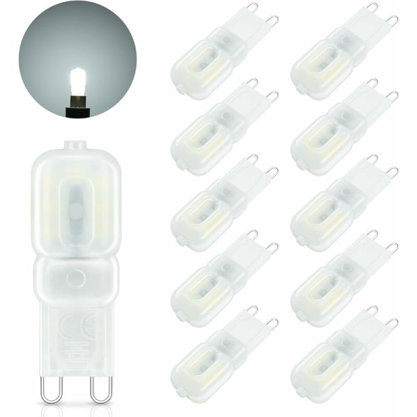 G9 LED-pære, 3W Tilsvarer 30W Halogenlampe, Cool White 6000K, 300LM, Mini LED G9-lampe flimmerfri, ikke-dimmbar, 360° strålevinkel for soverom Li
