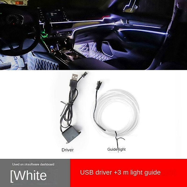 USB-driven billampa, kall ljus LED utan modifiering (gul)