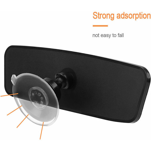 2PC Universal Interior Rear View Mirror 360° Rotation Wide Angle Rear View Mirror Suction Cup Adjustable Auto Rearview Mirror Auto Parts,KINA,200x6