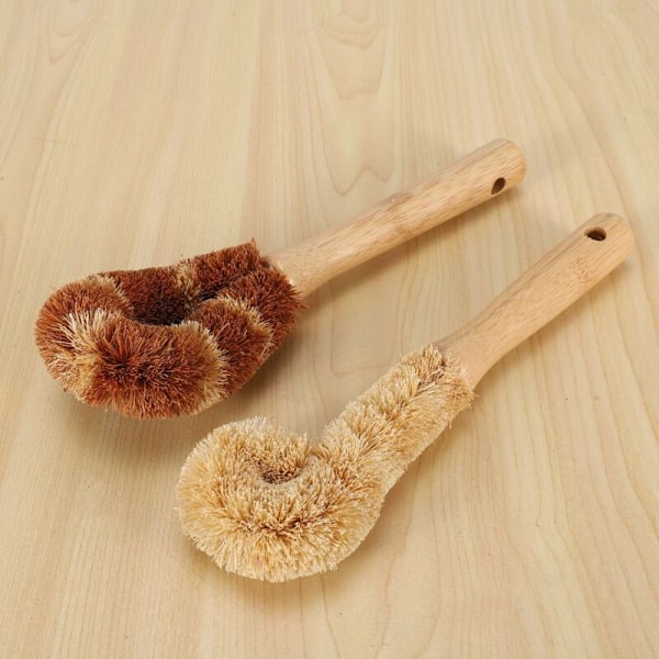 Köksrengöringsborste, Diskborste, Sisal Valnötsfiber Diskskrubb för Grönsaker Frukt Gryta