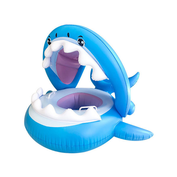 Baby Float Pvc Pool Toddler Floaties Med Baldakin Oppustelig Haj Spædbarn Svømmebassin Float Til 6-36 Måneder Børn