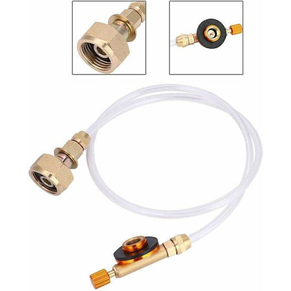 Gassbeholderpåfyllingsadapter, delikat kobber holdbar lett kompakt camping gasspåfyllingsadapter, flat gassbeholder for husholdningsgassbeholder