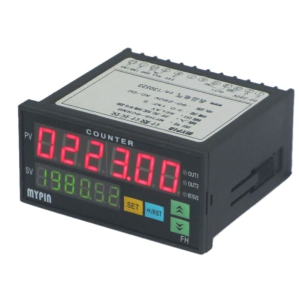 MYPIN Tæller Mini Længde Batch Tæller 1 Forudindstillet Relæ Output Tæller Praktisk Længde Meter 90-260V AC/DC Time Maskine