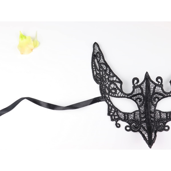 Dame Masquerade Mask Black Cat Lace Mask 3 stk