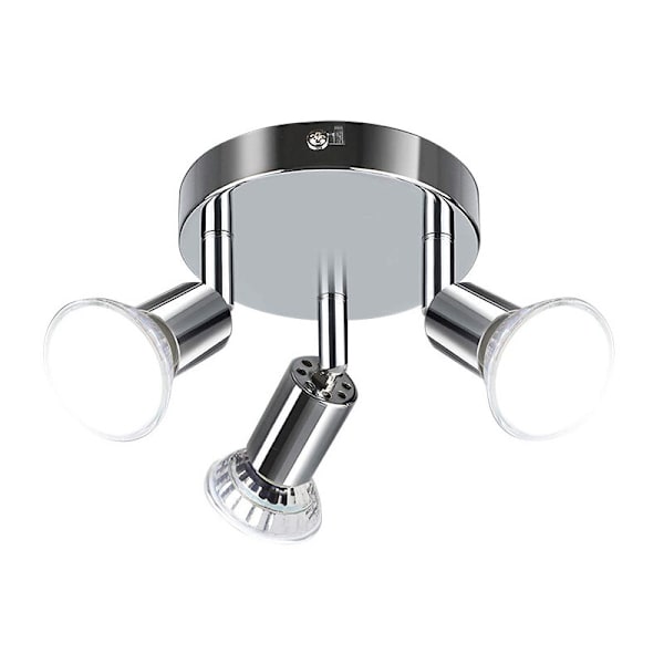 LED loftslampe, 3 drejelige spotlights, med pærer, kold hvidt lys, soveværelses loftsbelysning, stue spisestue køkken