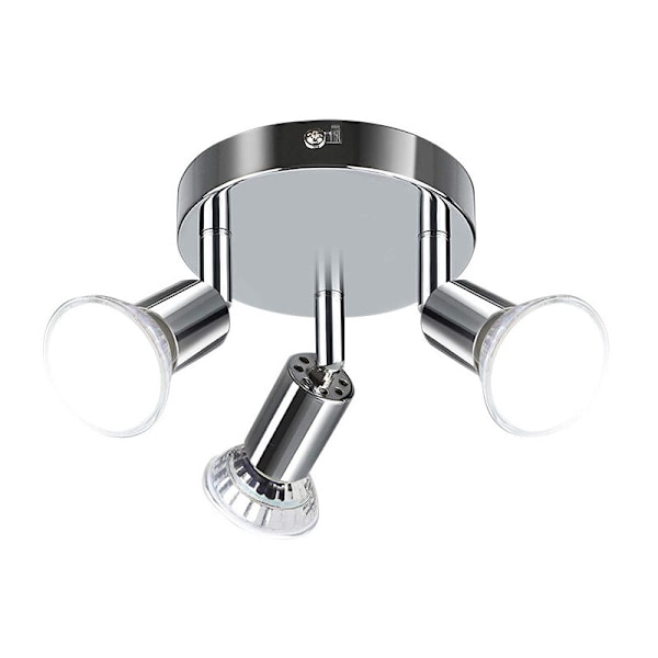 LED taklampa, 3 svängbara spotlights, med glödlampor, kallvitt ljus, sovrums takbelysning, vardagsrum matsal kök